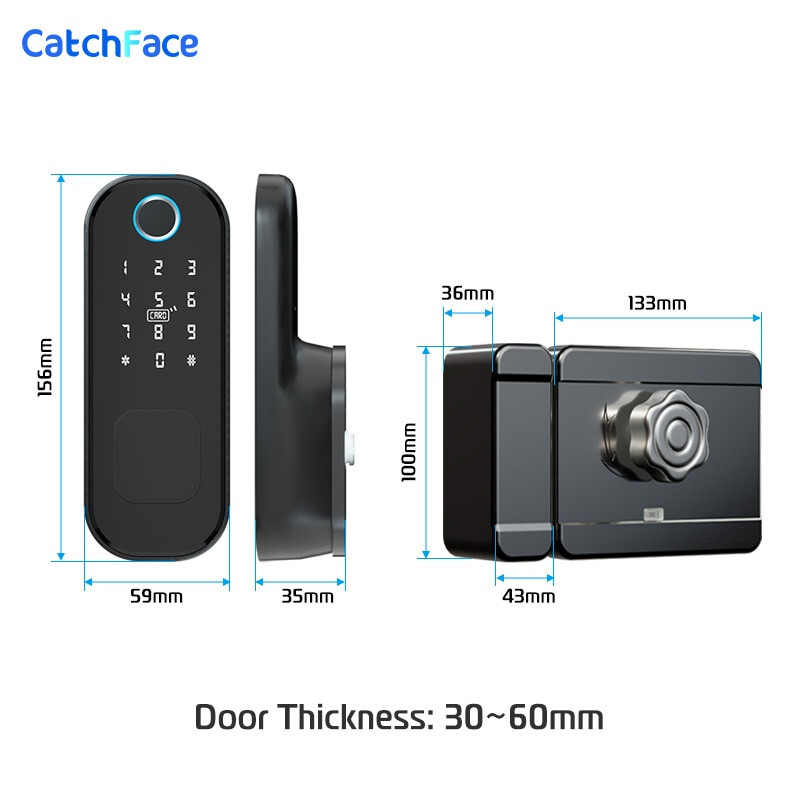 Keyless Smart Door Lock Fingerprint Remote Control Bluetooth TTLock App Passcode