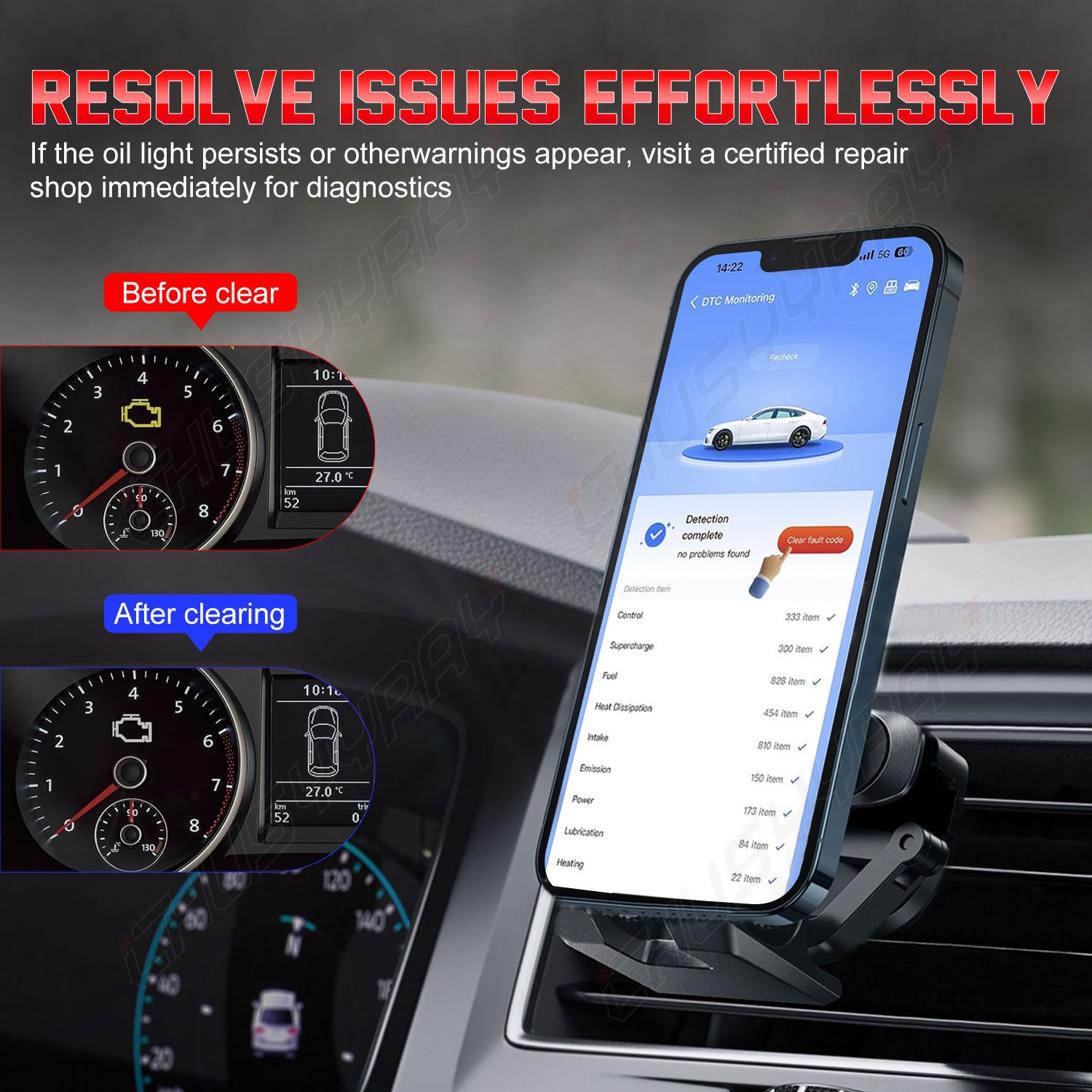 For Chevrolet Corvette Diagnostic Code Reader OBD2 Bluetooth Scanner Adapter US