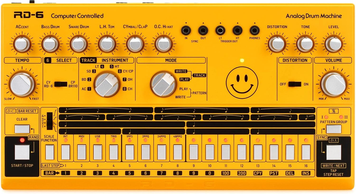 RHYTHM DESIGNER RD-6-AM Analog Drum Machine with 8 Drum Sounds, 64 Step Sequence