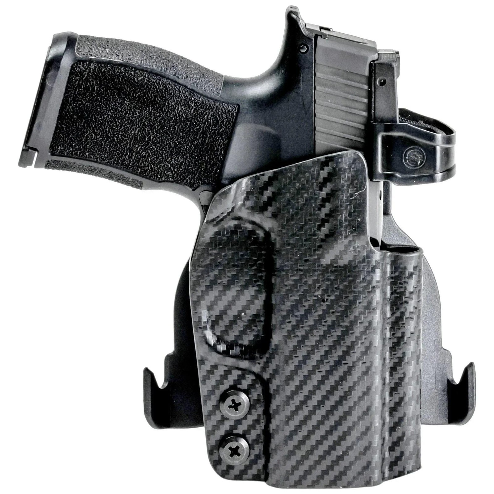 Rounded OWB Paddle Holster Fits: Glock 43 43X Holster - RH - Carbon Fiber Bla...