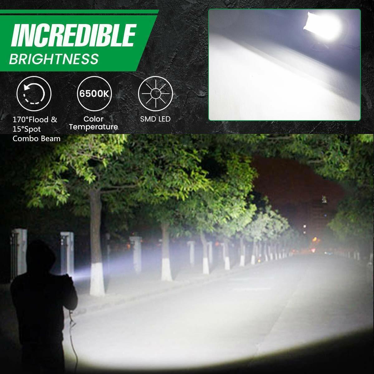 2pcs 7" Rectangular Marine Pontoon Docking Led Work Lights Boat Head Light 12V