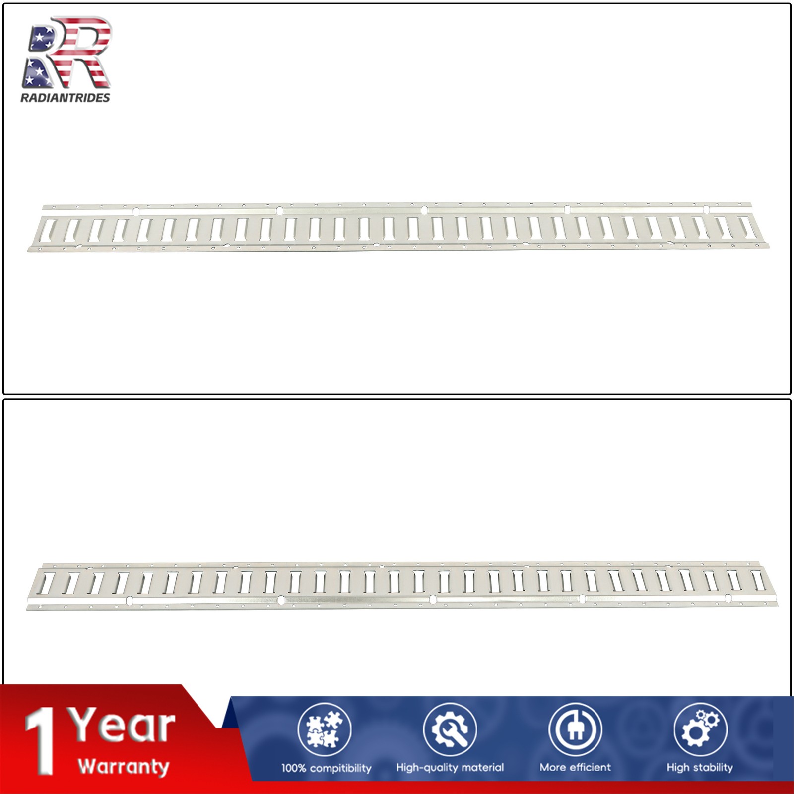 Silver E Track Rail Kit 4 Pieces 5 Foot Length For Utility Cargo Van Tie Down