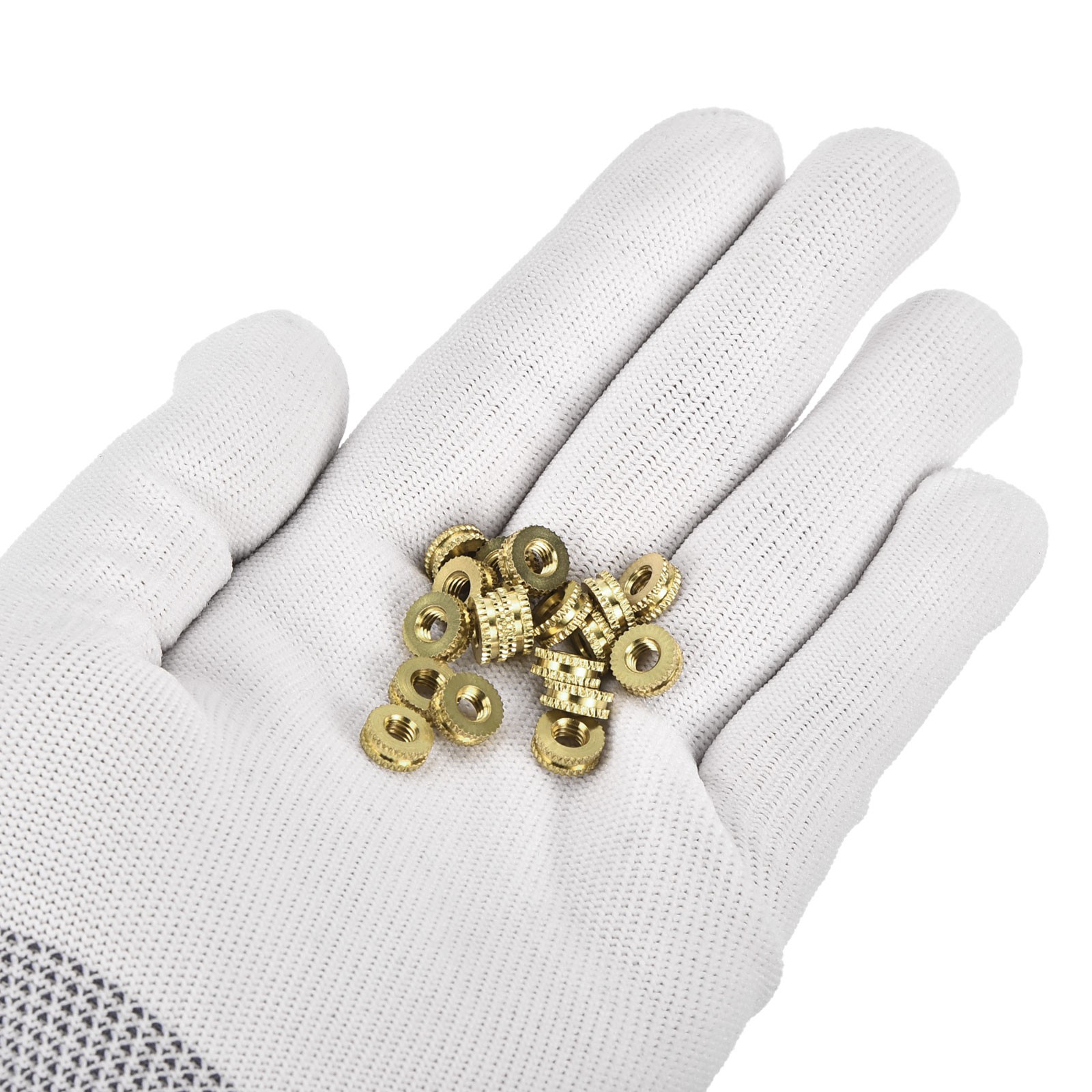 50Pcs Knurled Insert Nuts, M4x3mm(L)x8mm(OD) Brass Female Threaded Inserts