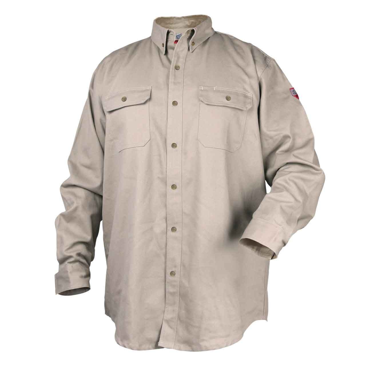 Black Stallion WF2110-ST FR Cotton Work Shirt Arc Rated Stone Khaki 3X-LRG