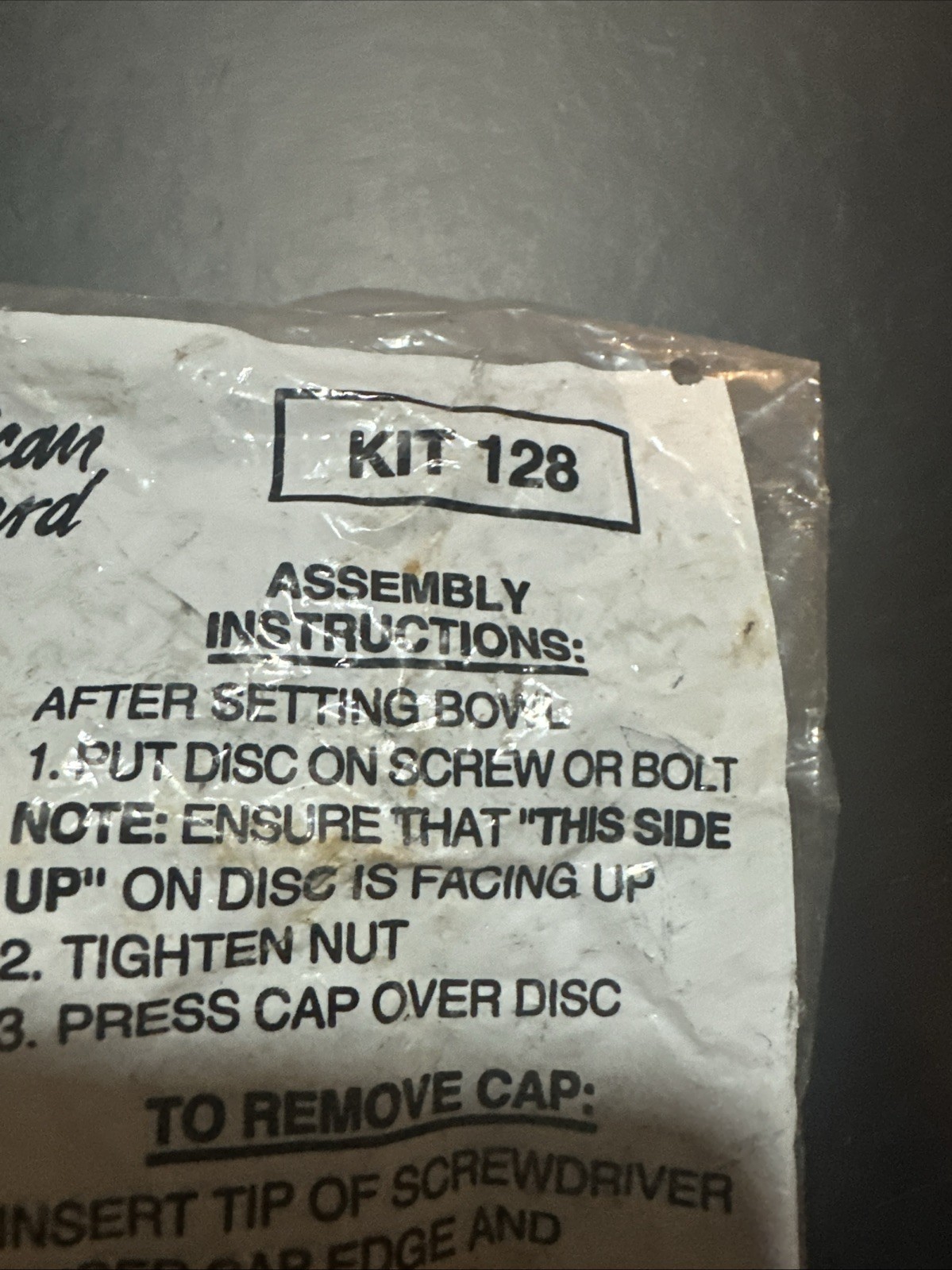 AMERICAN STANDARD BOLT CAP (KIT 128) CANVAS WHITE 730027-100A