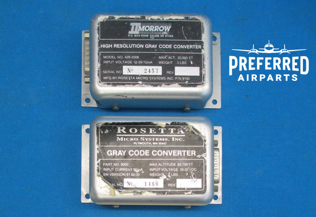 Lot of 2 Used Aviation Grey Code Converters, p/n 9000 & 9100 (13597)
