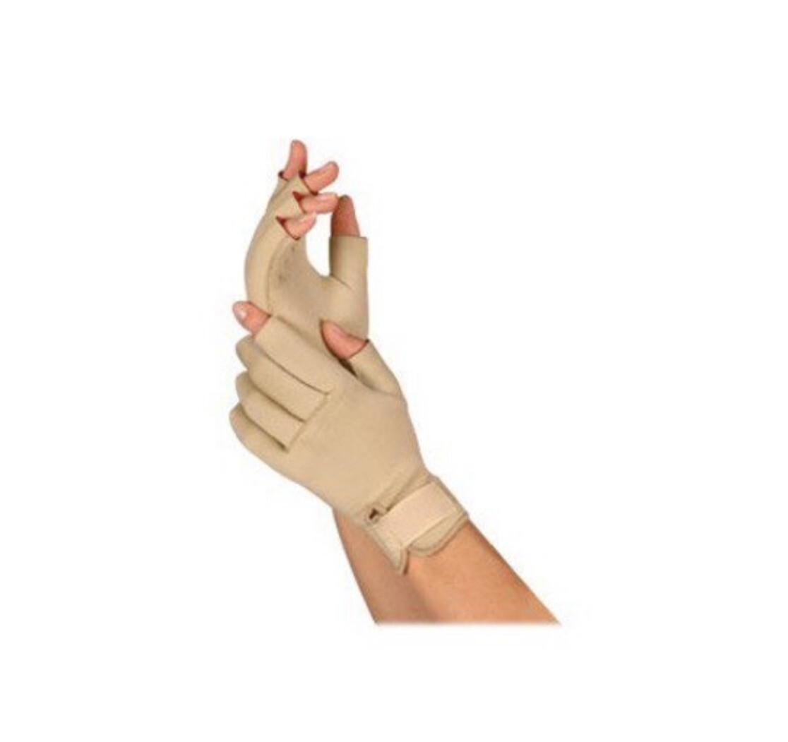 Therall Arthritis Medical Gloves, Half Finger for Pain Relief. Size L  *53-3506R