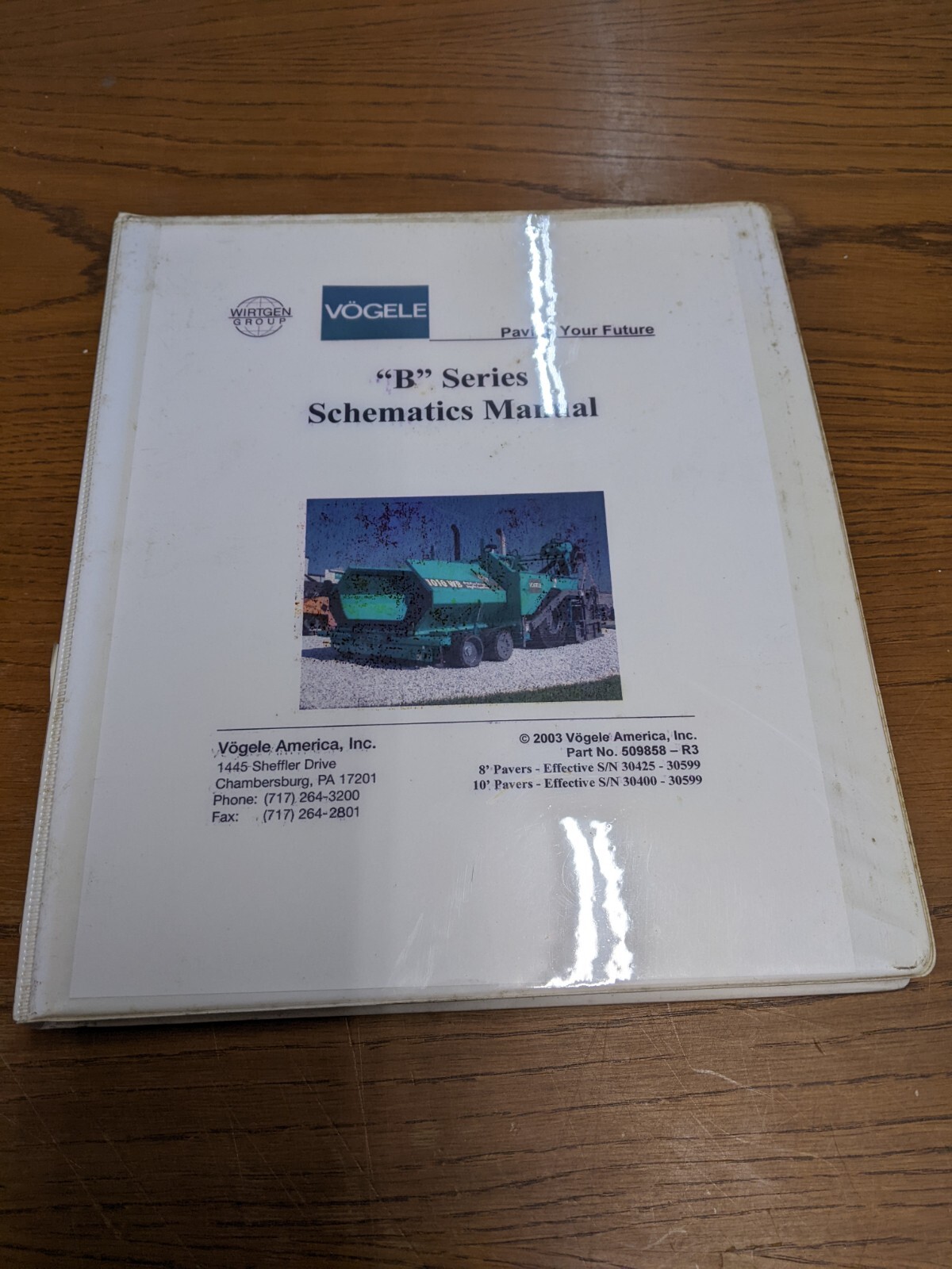 Vogele B Series Schematics Manual