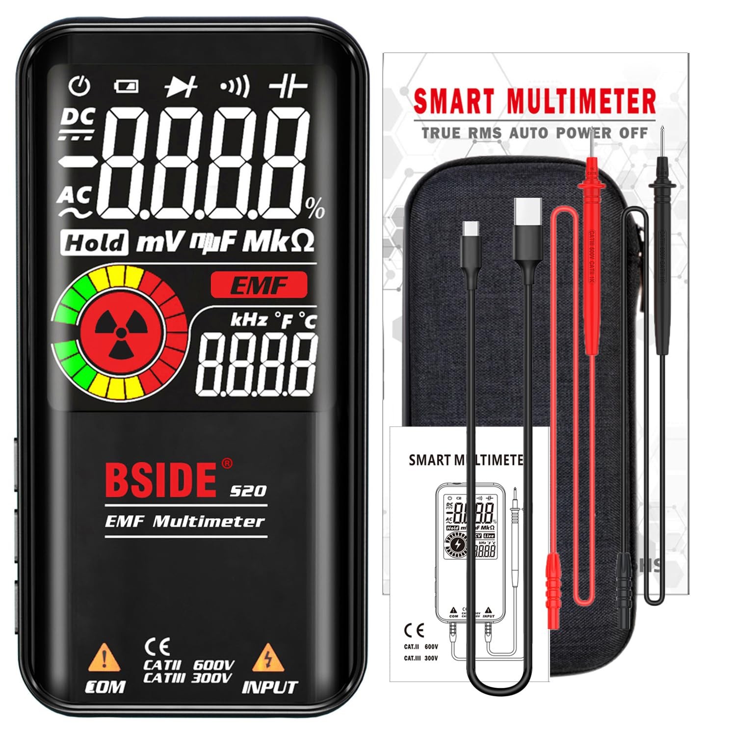 BSIDE Rechargeable S20 with EMF Detector, Detector