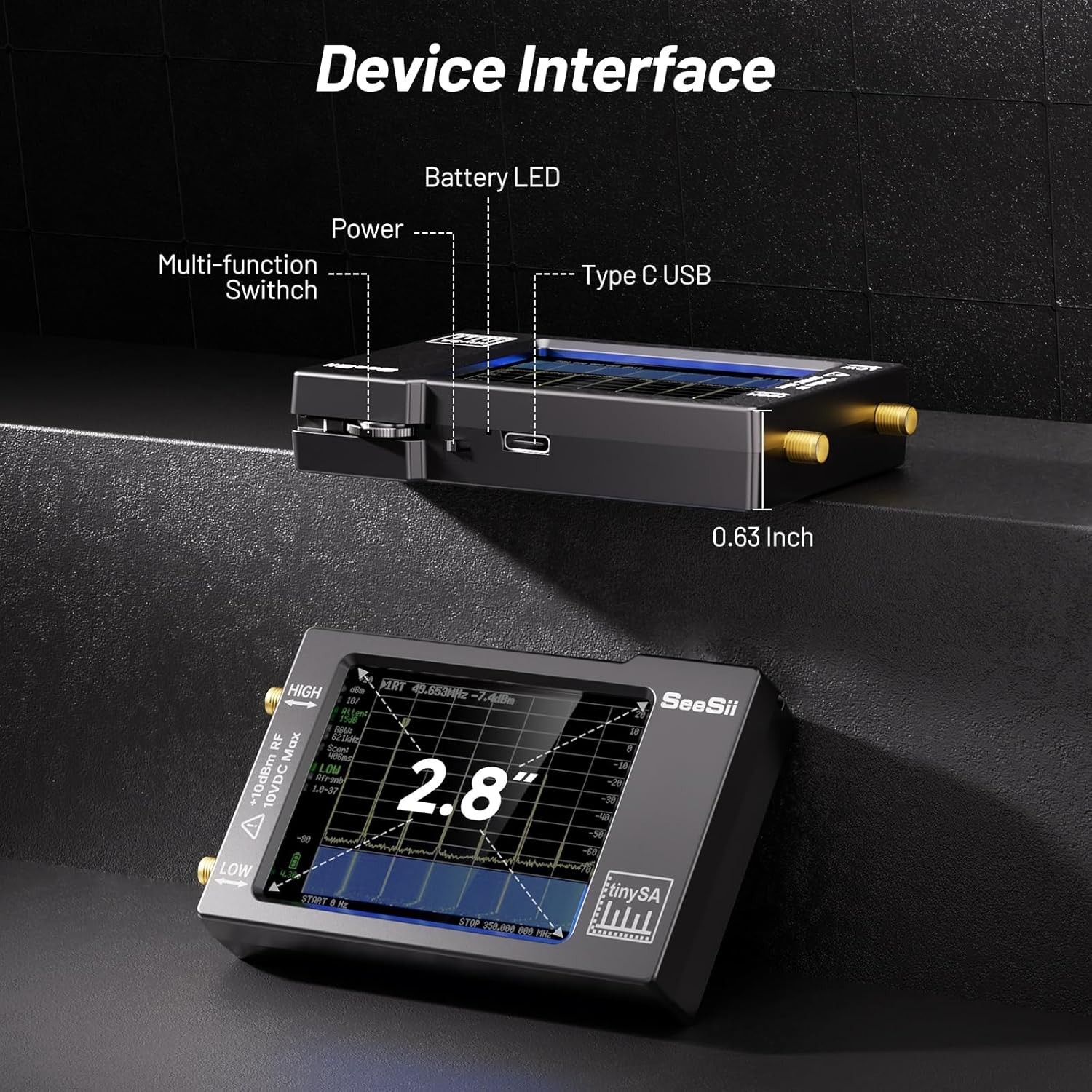 Advanced Spectrum Analyzer with Calibration Signal Generator and Touch Display