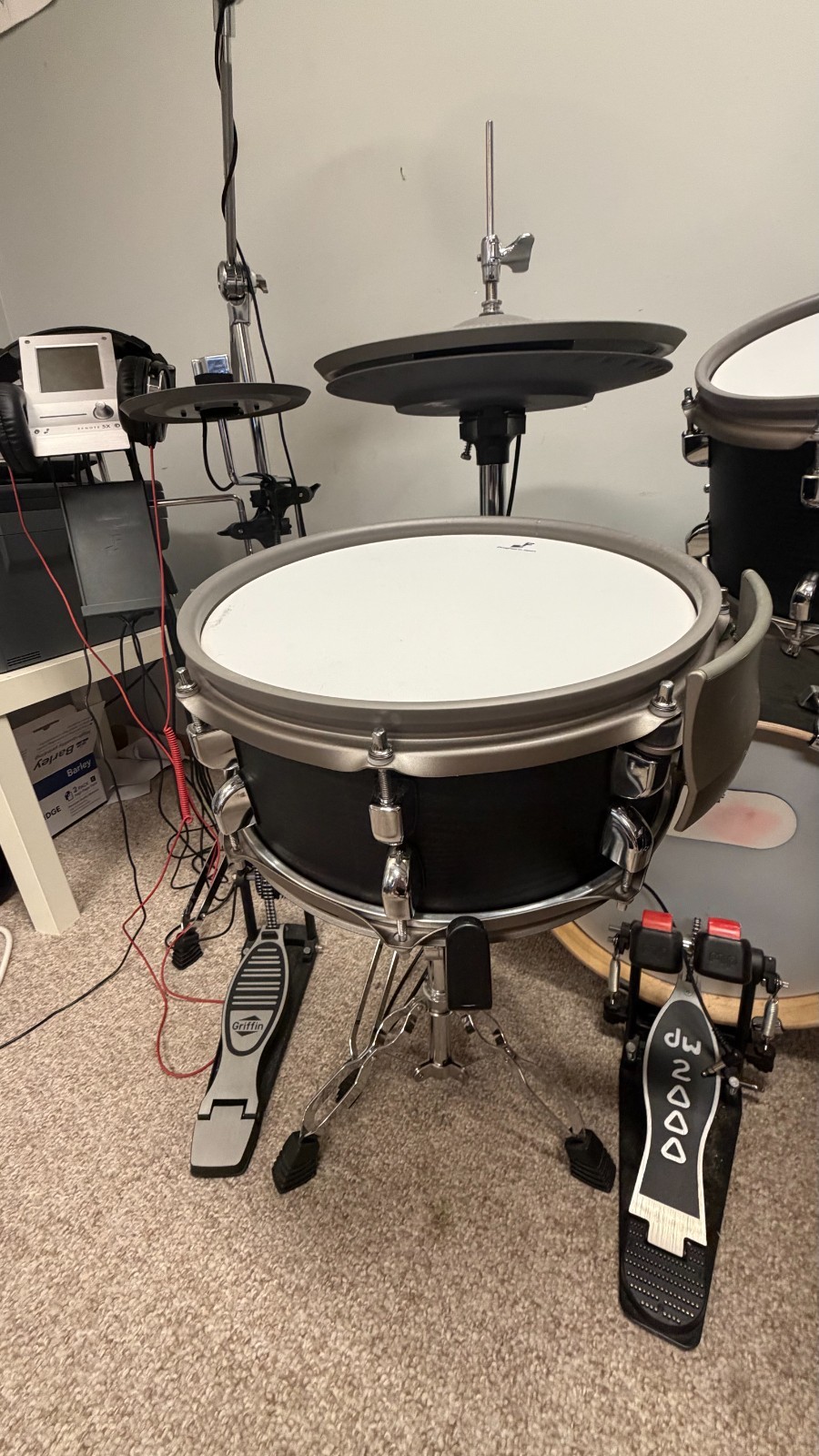 Used - EFNOTE 5X Acoustic Designed Electronic Drum Set Black Oak Wrap