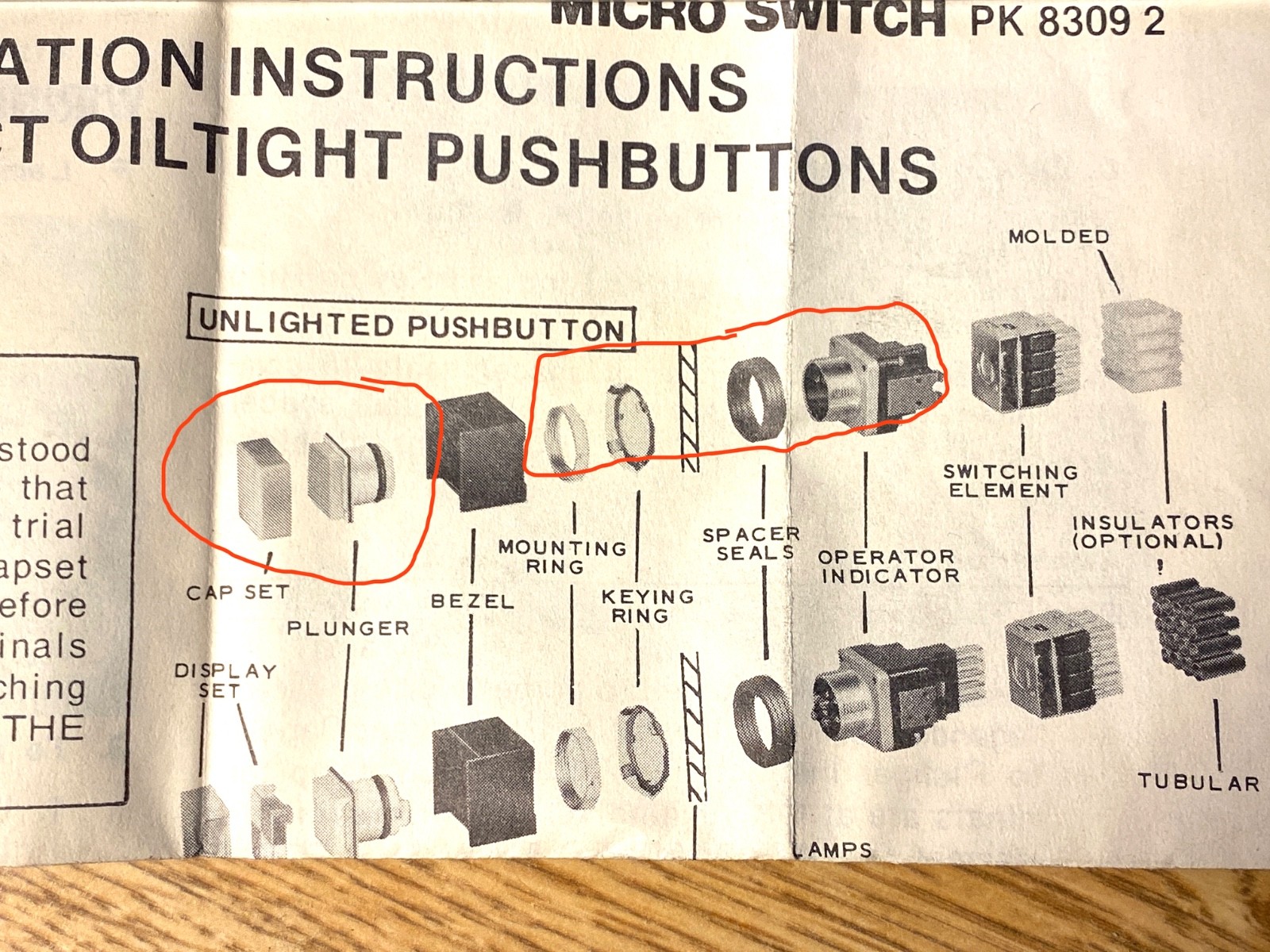 Micro Switch/Honeywell PMP-7737 Push-Button Switch Assembly