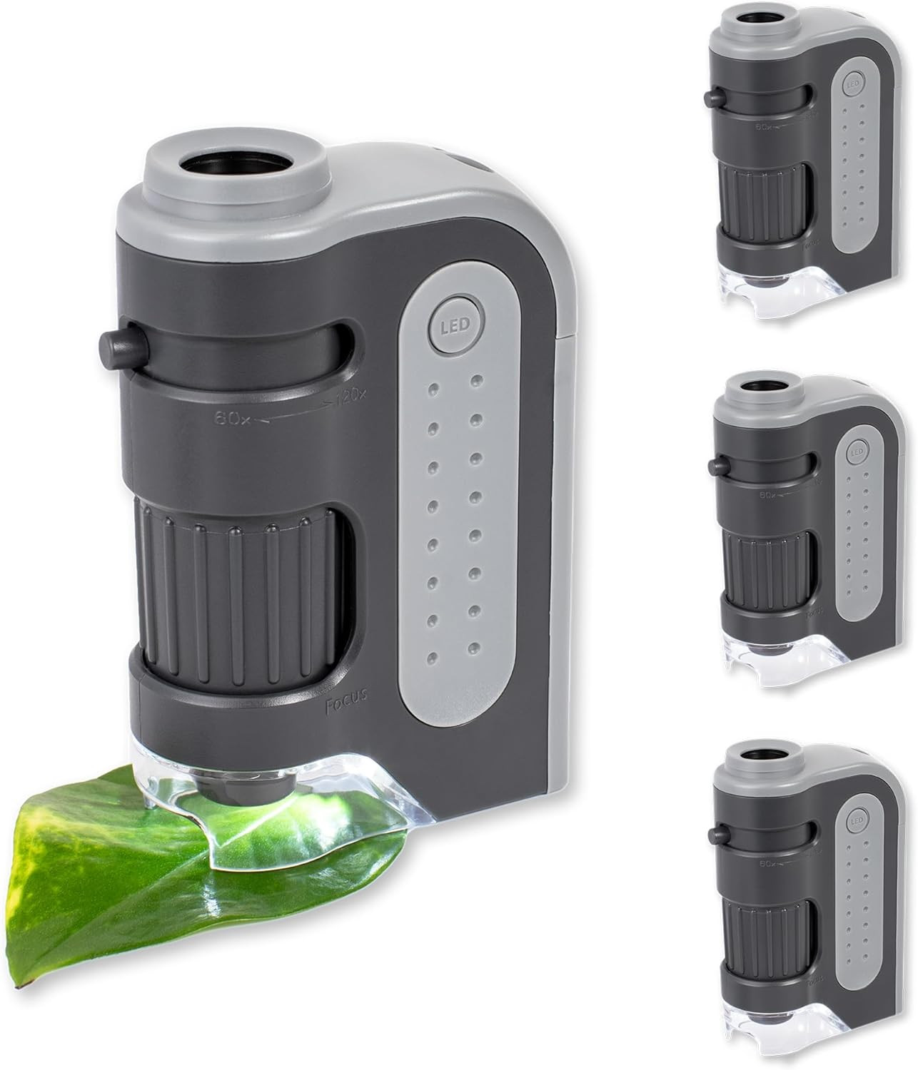 Microbrite plus 60X-120X Power LED Lighted Pocket Microscope - Set of 4 (Mm-300M