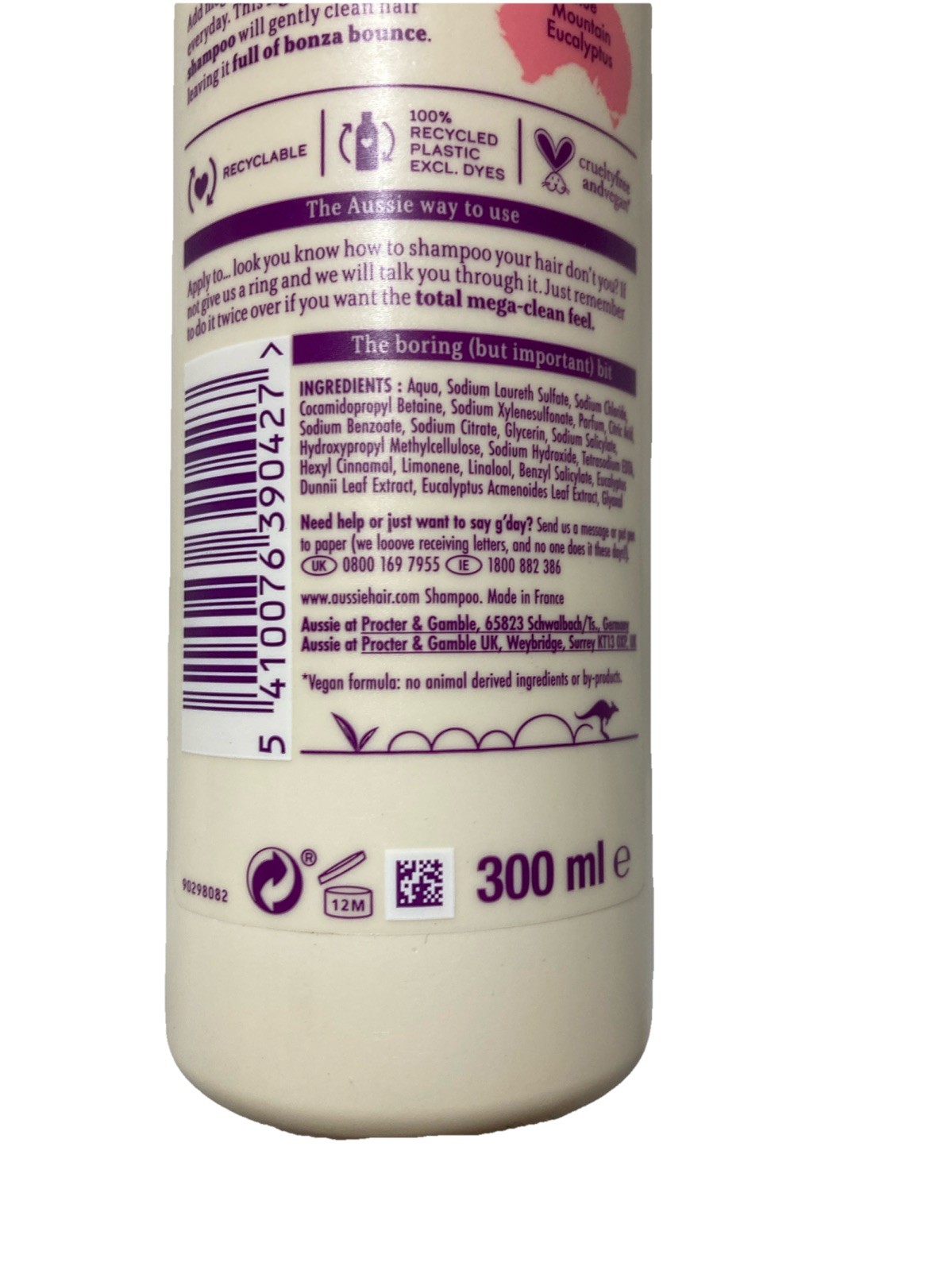 Aussie Might Mega Shampoo W/ Blue Mountain Australian Eucalyptus Extract 300ml