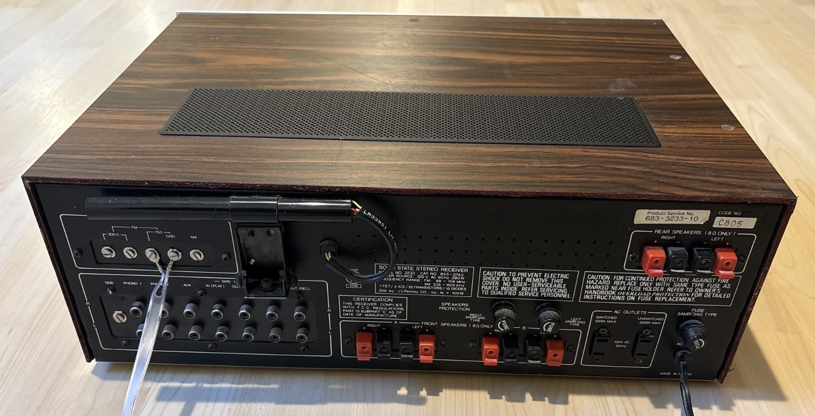 MCS Modular Component Systems 3233 Stereo Receiver AM/FM Untested