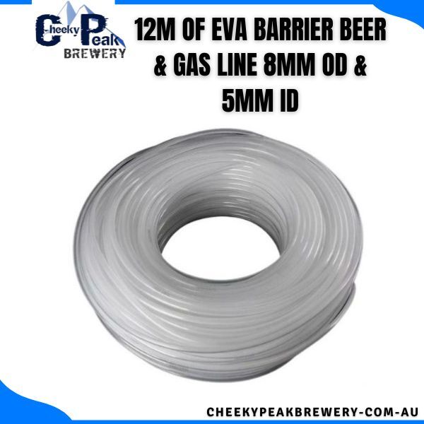12M OF BEER & GAS LINE TUBING VERITIES, 5MM ID, 8MM OD, KEG, HOME BREWING
