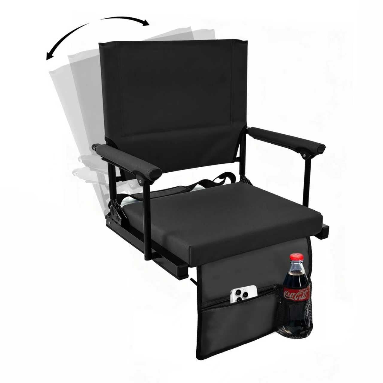 Large Stadium Seats for Bleachers with Back Support and Armrest，Adjustable Ba...