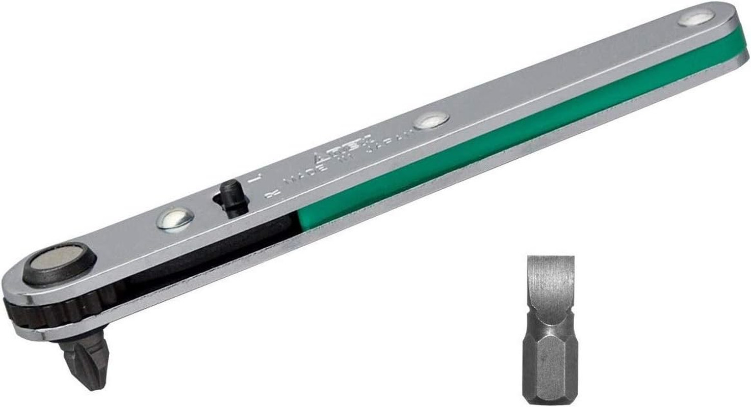 Ultra Low Profile Offset Ratcheting Screwdriver 90 Degree Angled for Tight Area