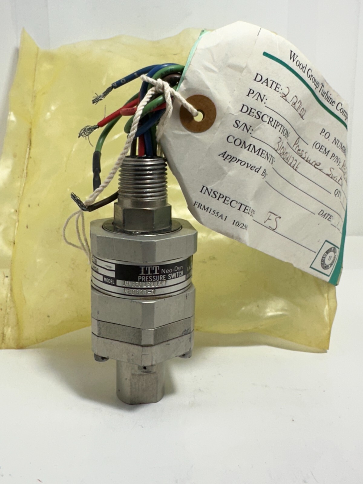 ITT Neo-Dyn Pressure Switch 115PP1S1147 1000 psig proof AR120623-7 3102021226