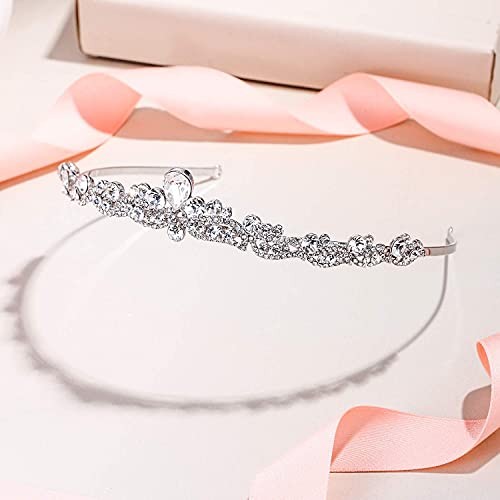 Ever Faith Women's Austrian Crystal Wedding Tiara Headband Clear Silver-Tone