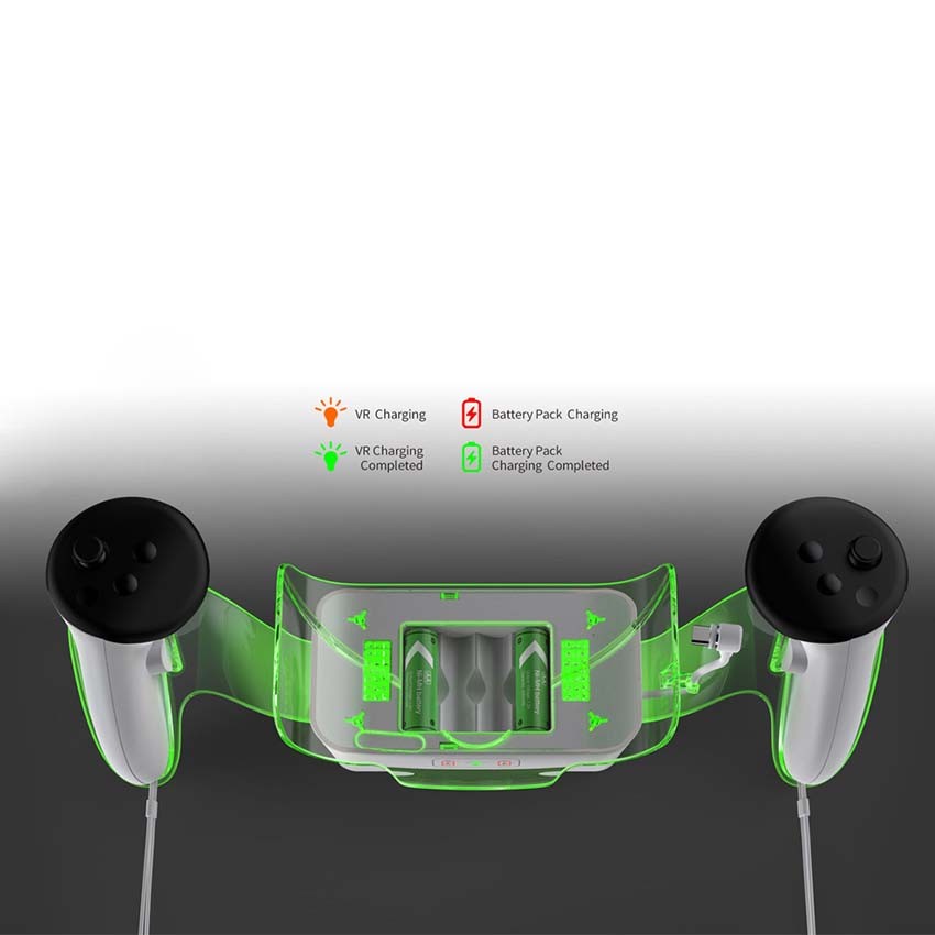 VR Headset LED Charging Dock Charger for Meta Quest 2/3/3S VR Controller Stand