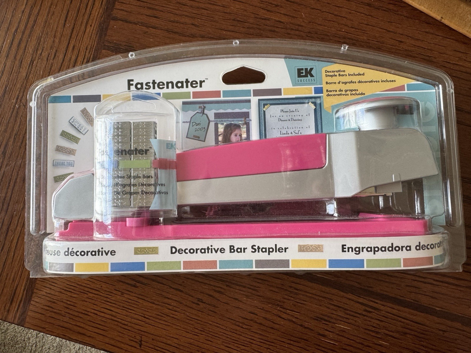 NEW EK Success Fastenater Decorative Bar Stapler 48 Decorative Staple Bars Pink