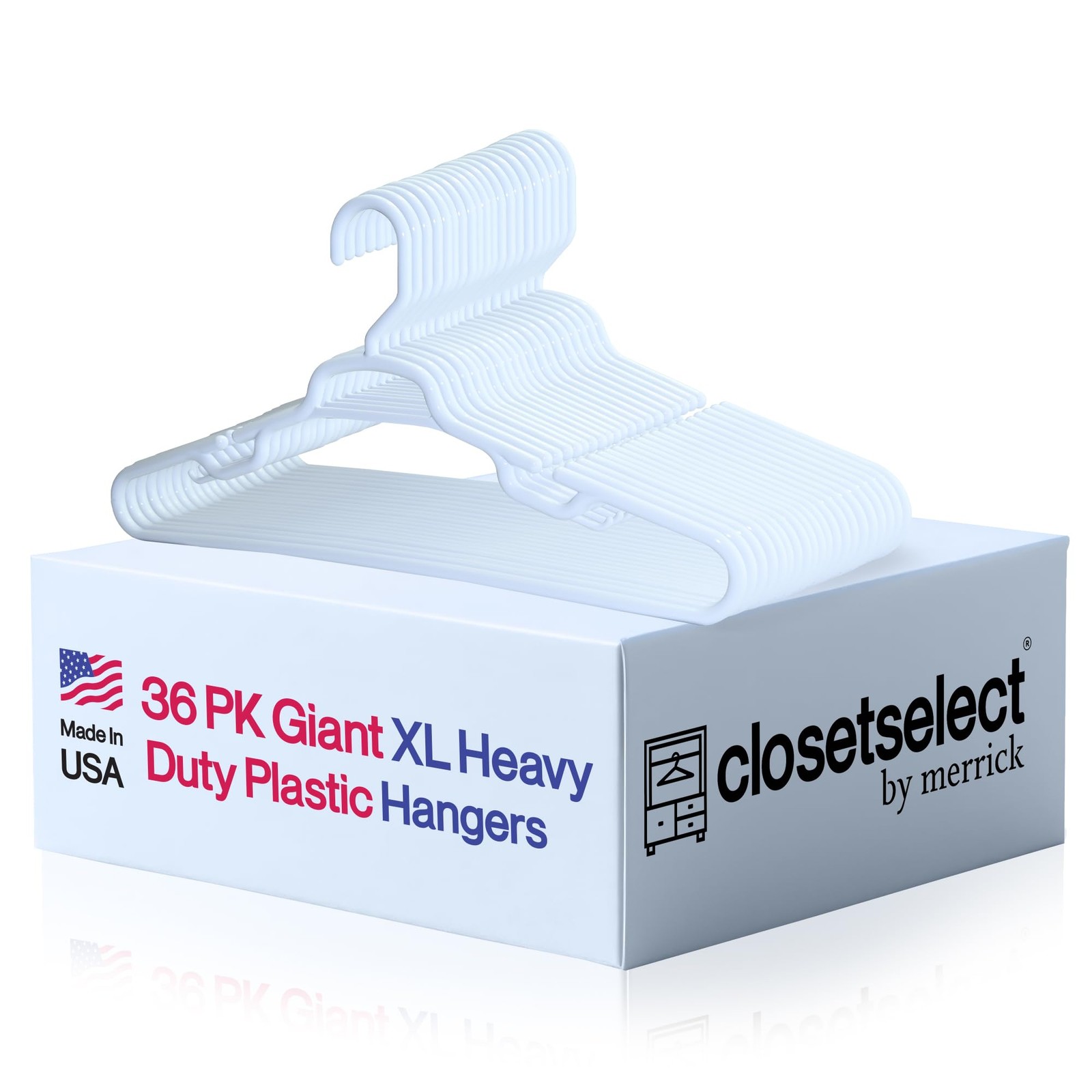 19" XL Plastic Hangers, Giant Heavy Duty Hanger, Merrick, XL Hanger, 36