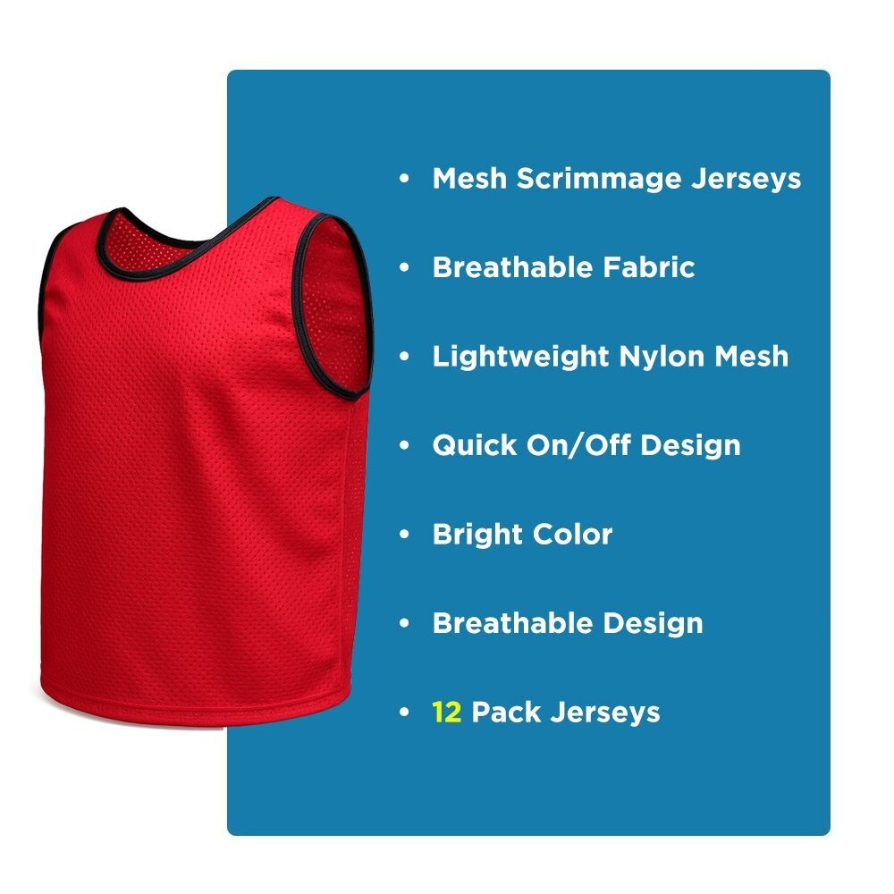Amber Adult Mesh Practice Scrimmage Jerseys - Breathable Pinnie for All Sports