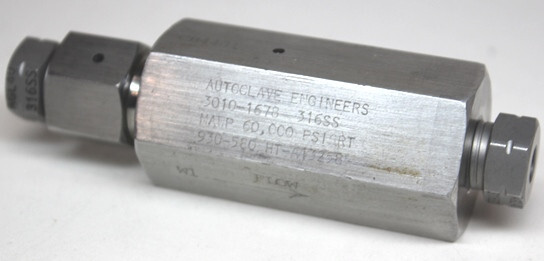 (1) Autoclave Engineers # 3010-1678 Check Valve, 316 SS, MAWP 60,000 PSI