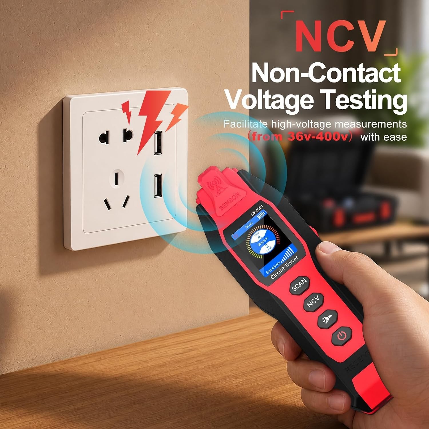 Advanced Cable Locator & Wire Tracer with Built-In Multimeter and LED Flashlight