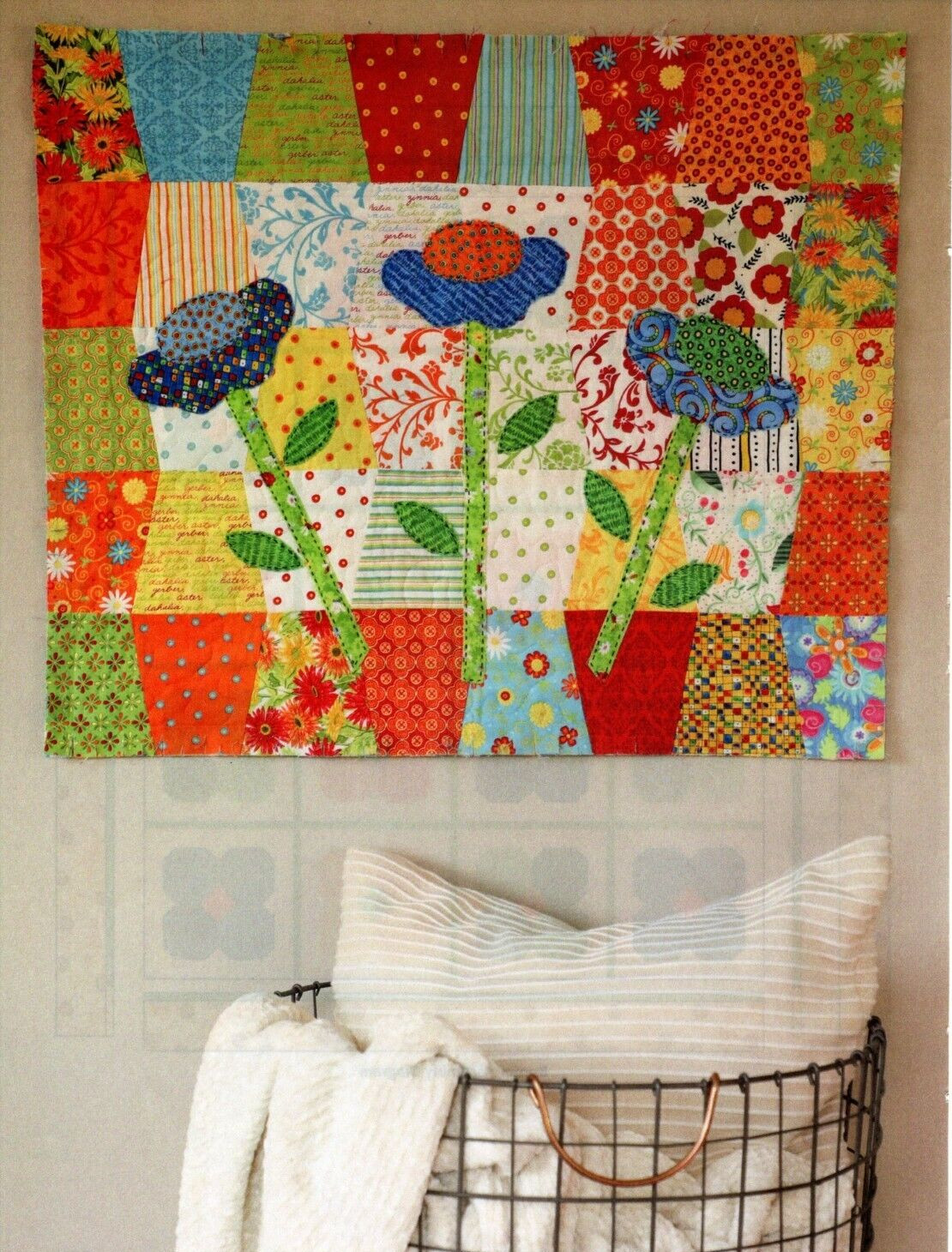 Happy Flowers Quilt Pattern Pieced/Applique AH
