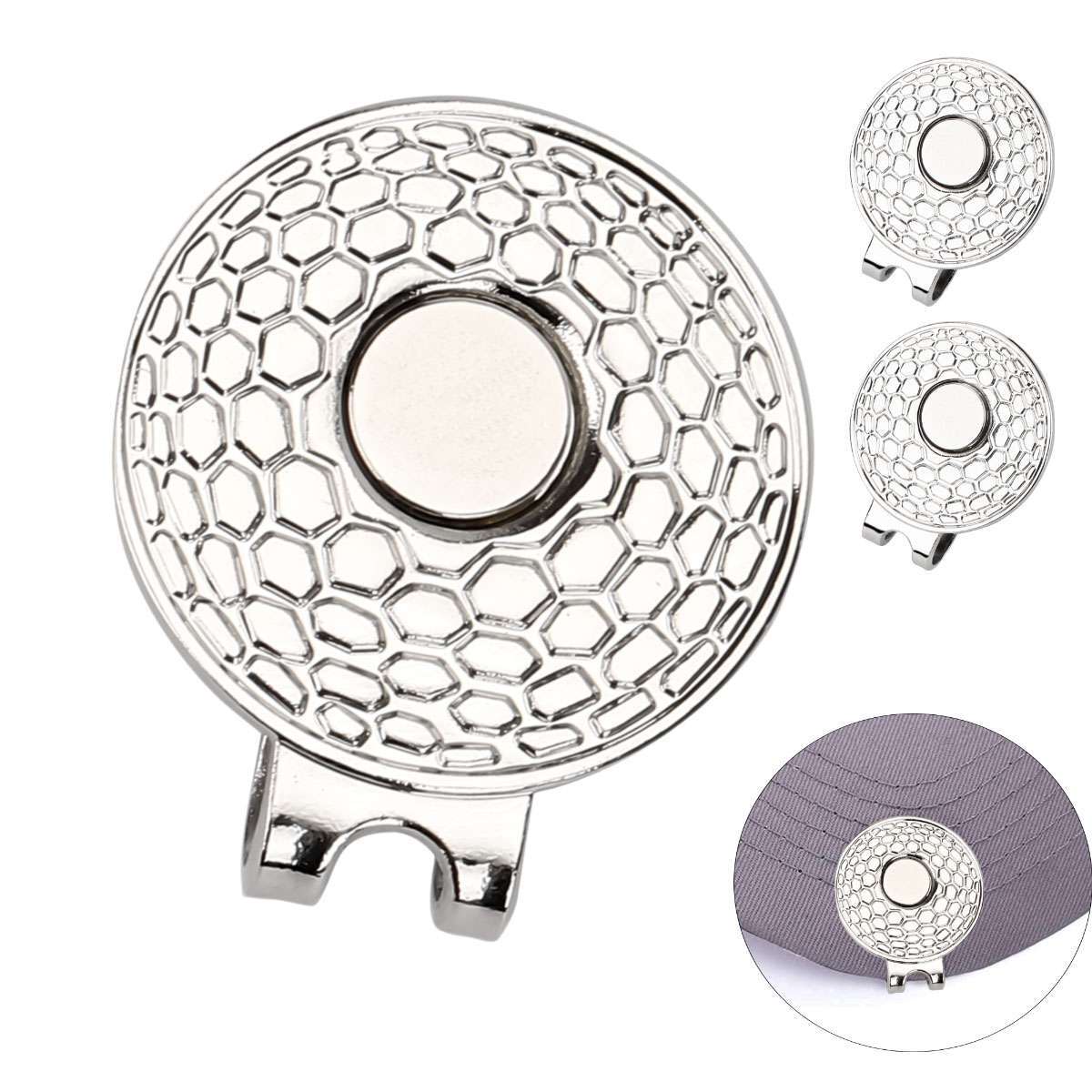 4-24X Magnetic Golf Ball Hat Clip For Golf-Bit Standard Marker w/Rhinestone Hole