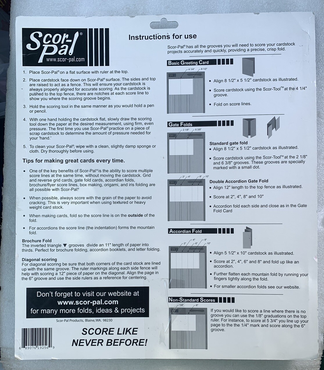 Scor-Pal Measuring & Scoring Board 14”x13”