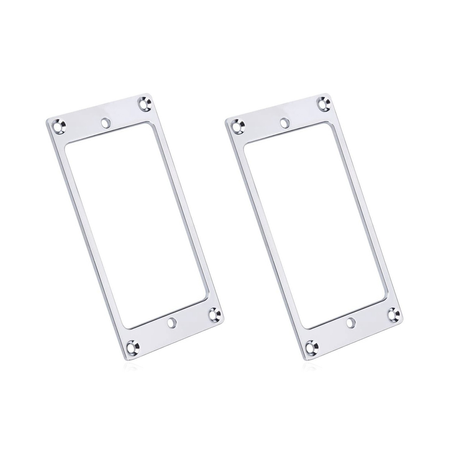 2* Silver Iron Humbucker Pickup Mounting Ring Frame Bridge Neck Flat Parts