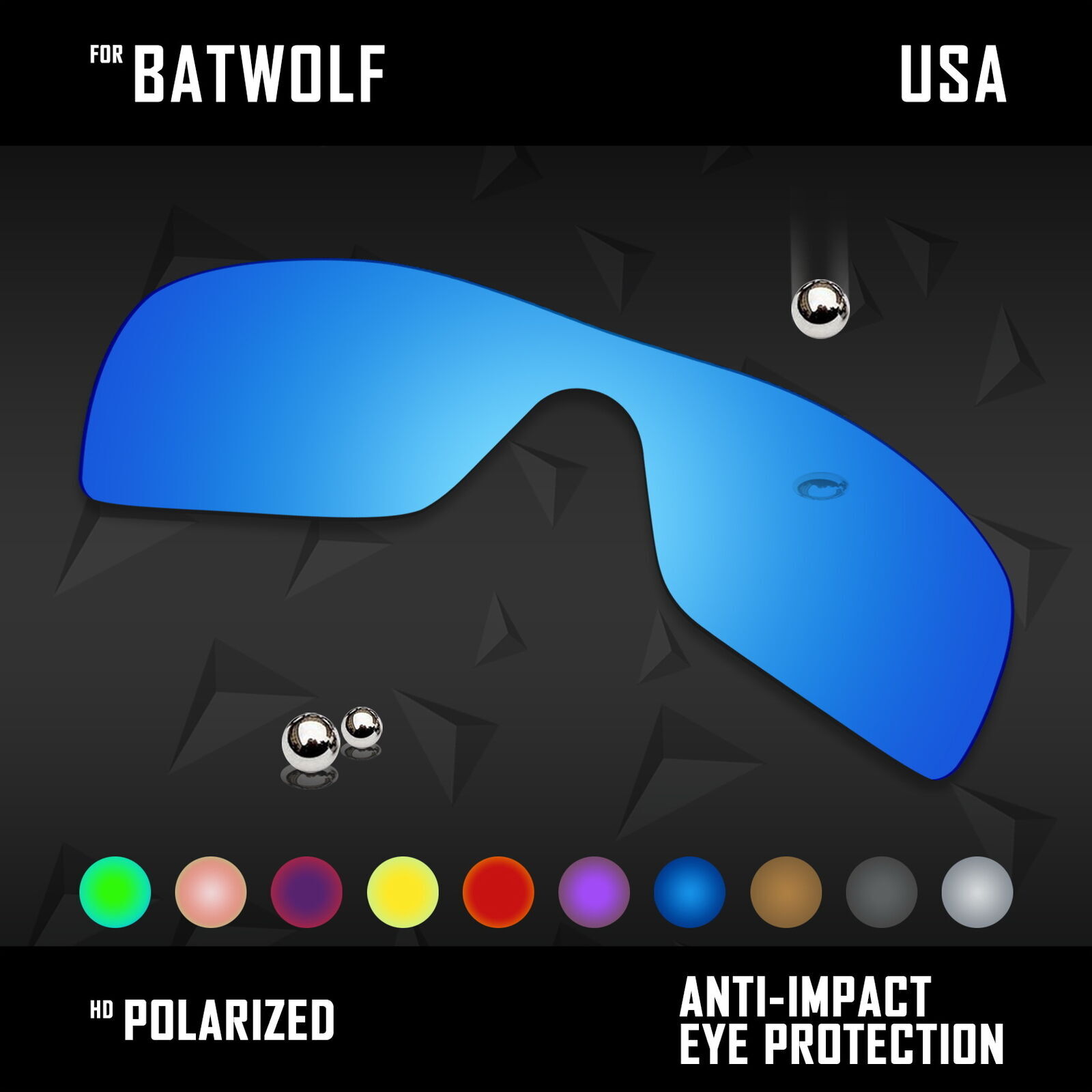 Anti Scratch Polarized Replacement Lenses for-Oakley Batwolf OO9101