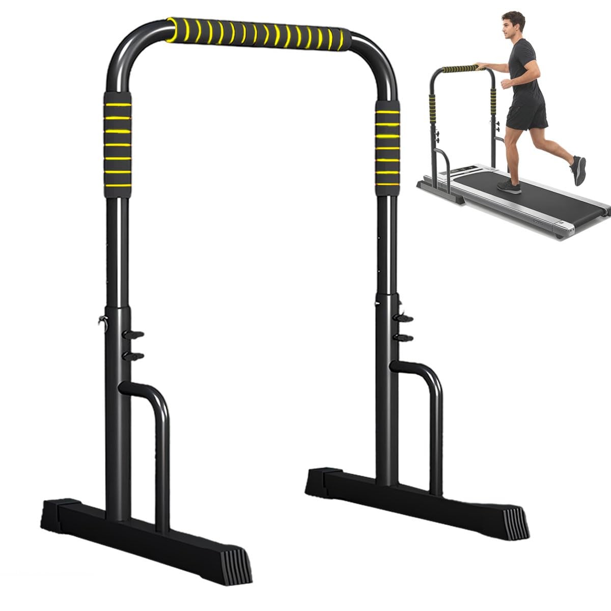 Leemeexaa Adjustable Walking Pad Handle Bar Only 25.2 Inches Wide Yellow