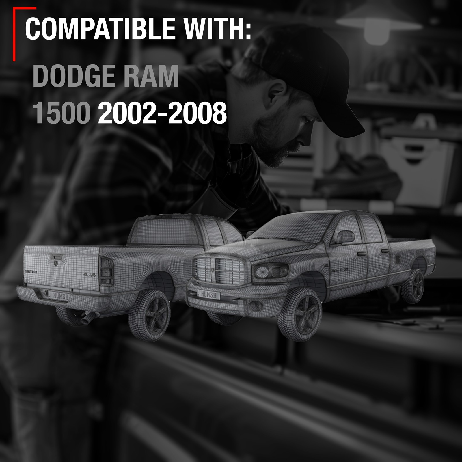 Tailgate Handle Assembly, Upgraded Metal - Compatible with 2002-2008 Dodge Ra...