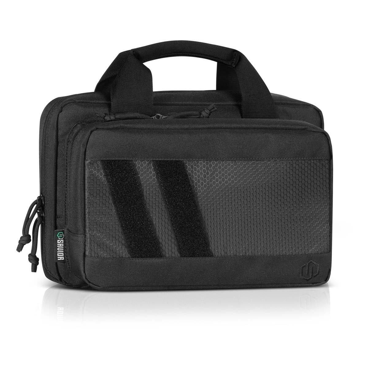 SAVIOR Specialist Series Obsidian Black Double Pistol Bag Case Magazine Holder
