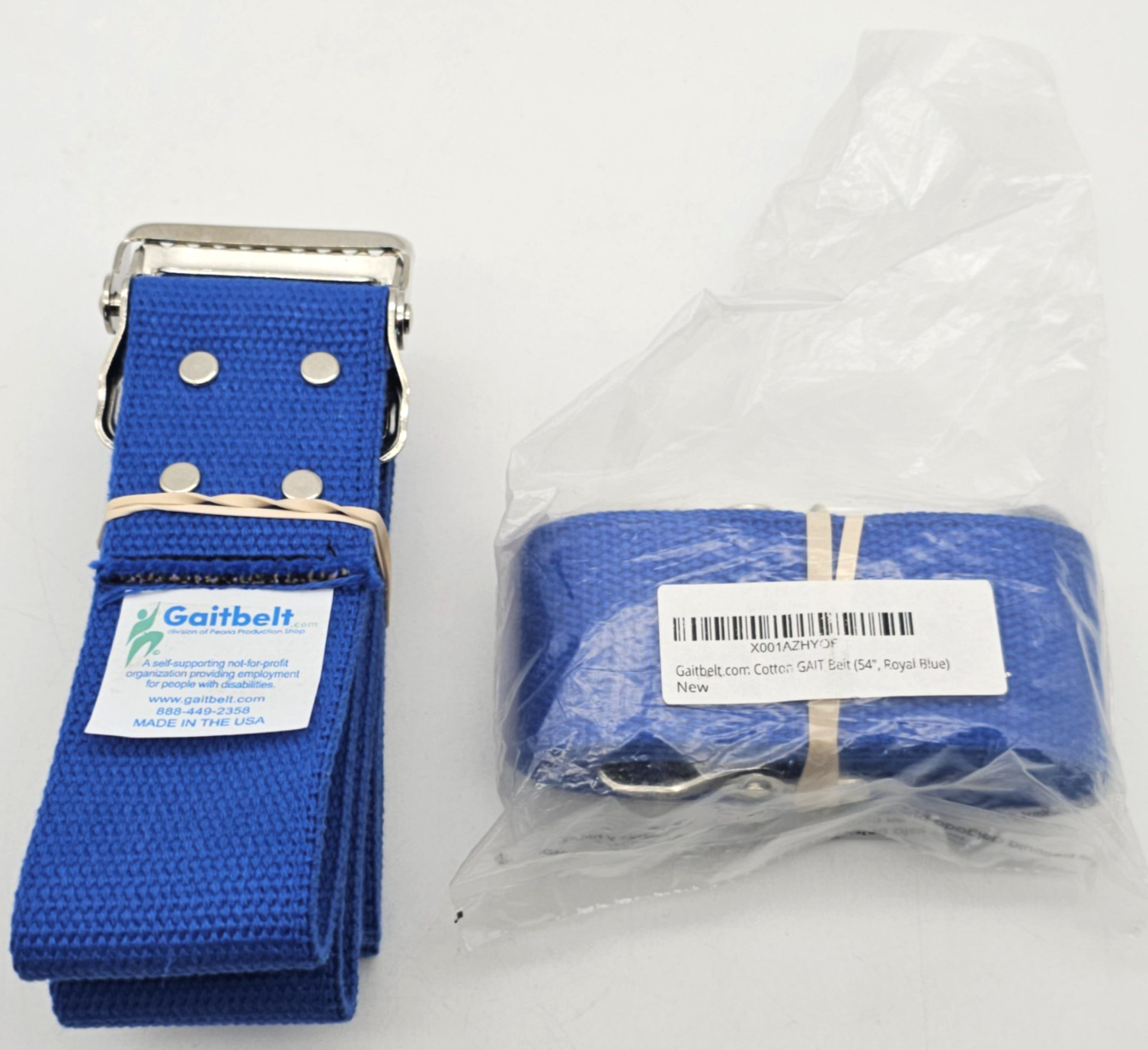 2-PACK Cotton Web Gait Belt 53" Adjustable Transfer Safety Walking Assist Aid