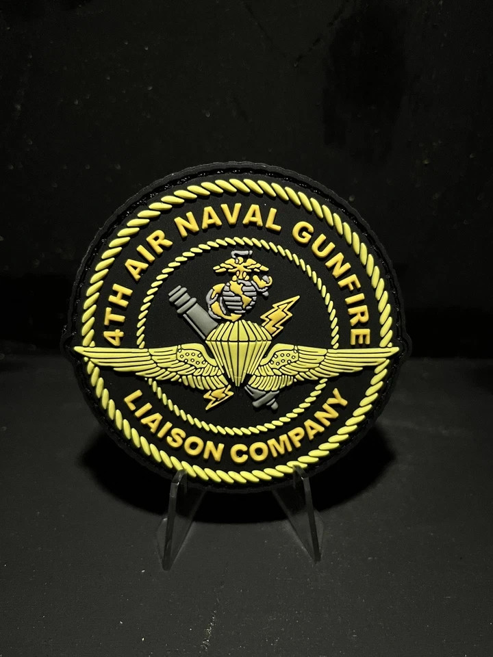 4th ANGLICO PVC Morale Patch – Black/Gold Limited Stock
