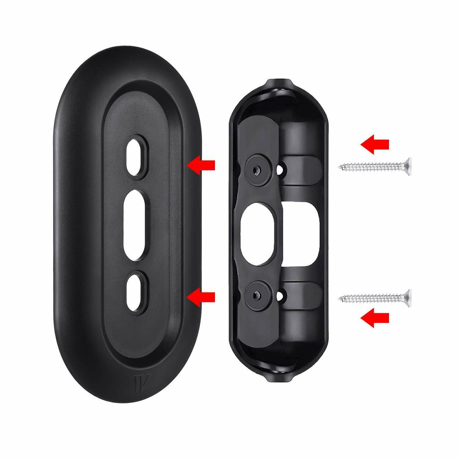 Wasserstein Wall Plate and Angle Mount Compatible With Google Nest Hello - Black