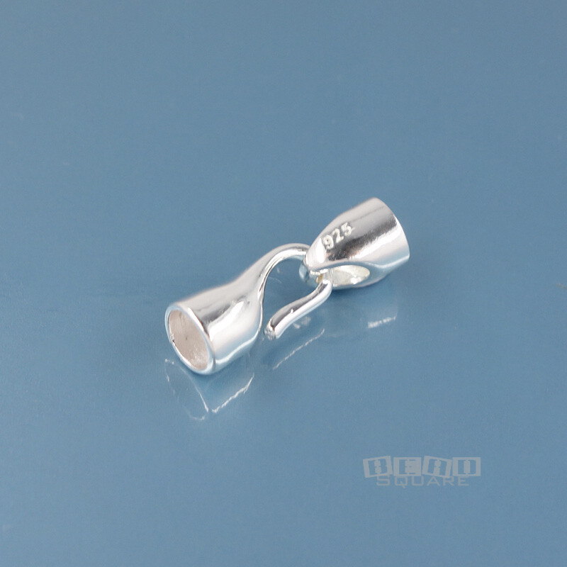 Sterling Silver Cord End Cap and Hook Clasp Connector Set [fit for 3mm/4mm/5mm]