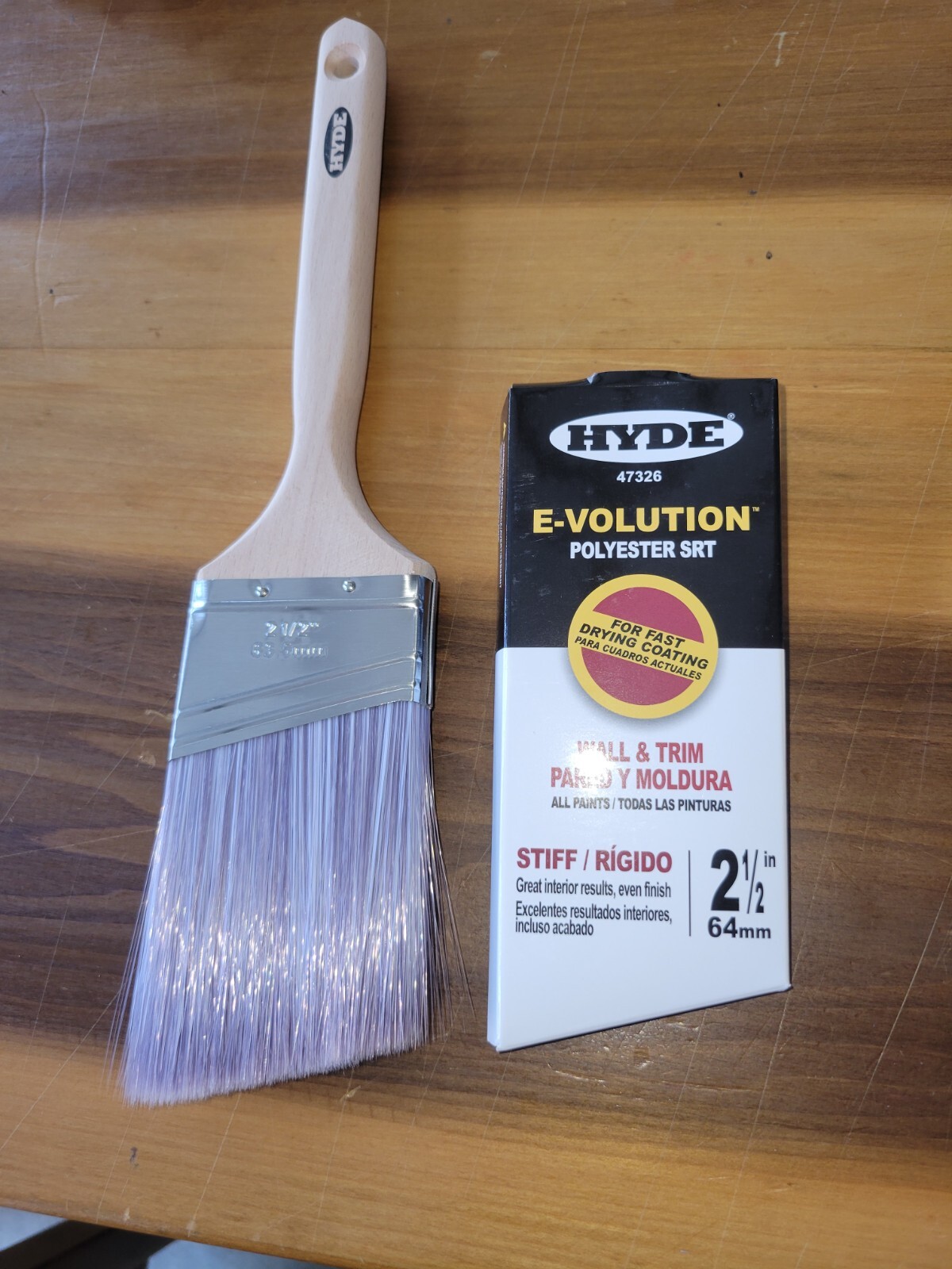 47326 2 1/2" INCH  E-Volution SRT Polyester Stiff Blend Oval Paint Brush