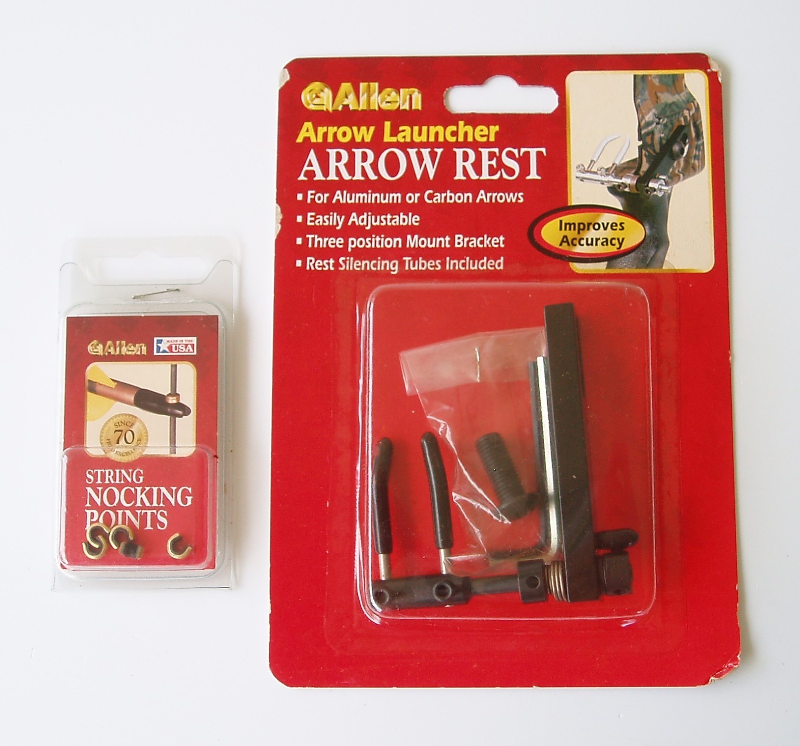 Allen Arrow Launcher Rest No. 171 RH for Aluminum or Carbon + Nocking Points NOS