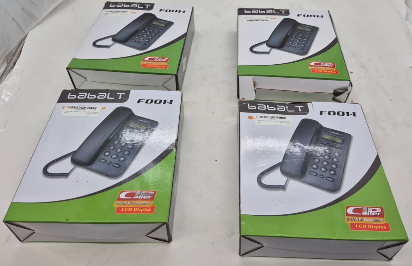 Lot of 4 Babalt F001-1 Corded Telephone Caller ID Phone LCD Display