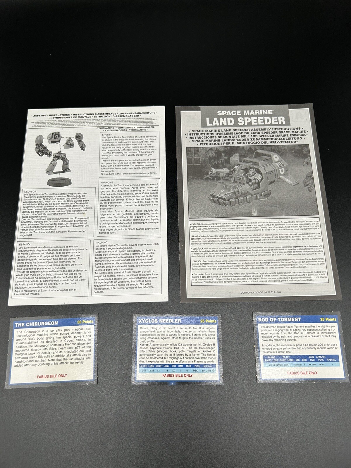 Games Workshop Warhammer 40,000 Quick Reference Card Supplement Lot