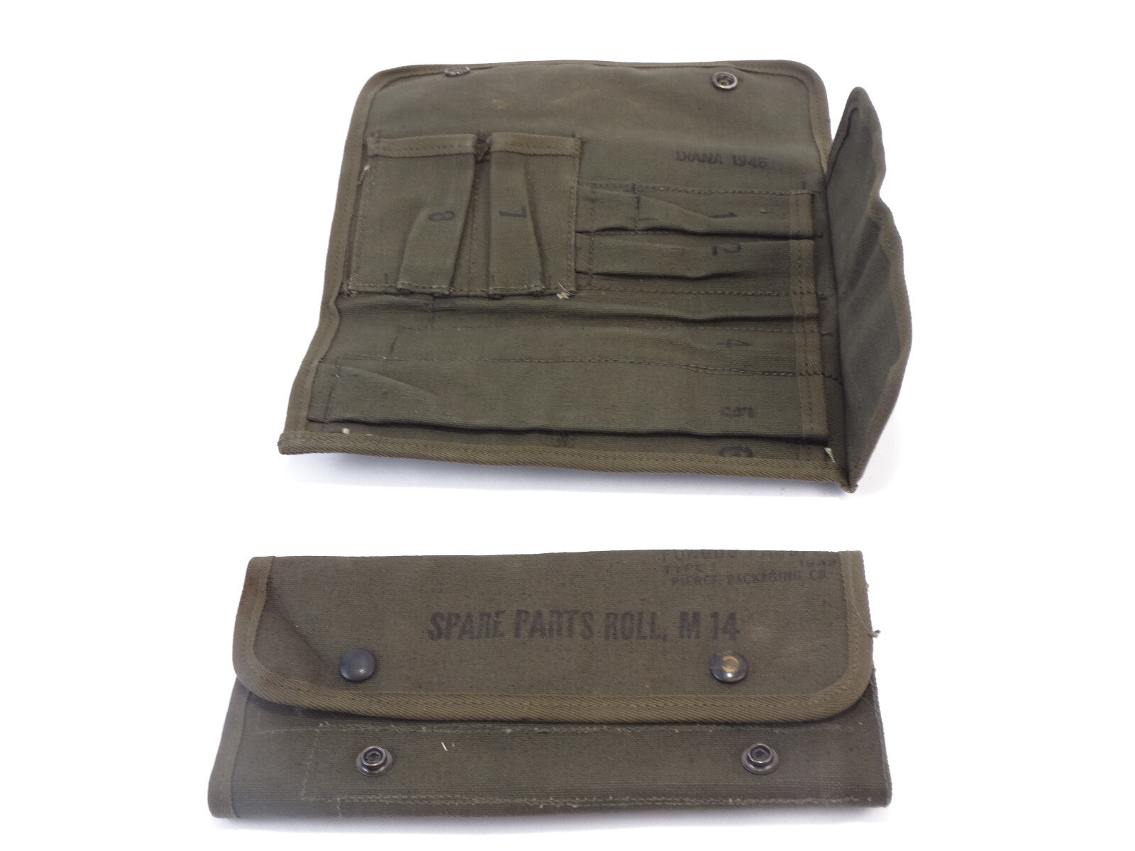 US Army M Fourteen Canvas Spare Parts Roll (QTY 2) dated 1945