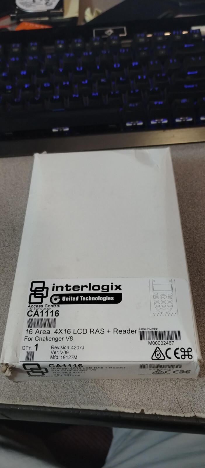 Interlogix CA1116 16 Area 4x16 LCD RAS & Reader For Challenger V8