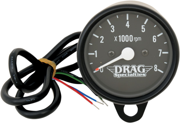 Drag Specialties 2.4" Black Face Mini Electronic Tachometer for Harley