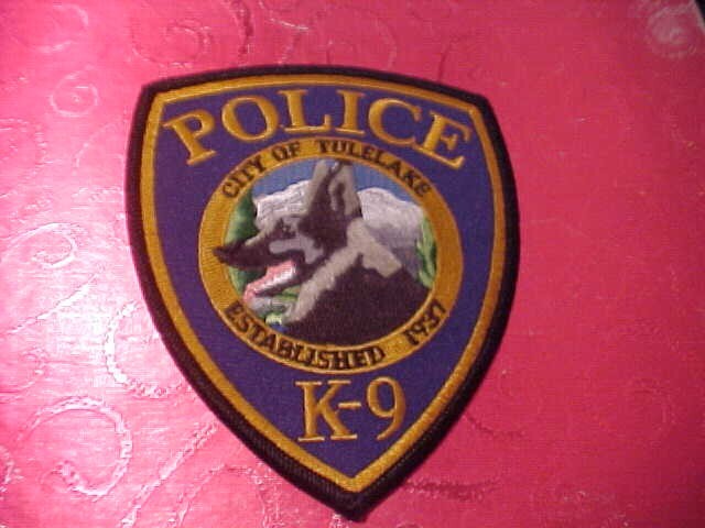 TULELAKE CALIFORNIA K-9 POLICE PATCH SHOULDER SIZE UNUSED TYPE 2 NOT A BADGE